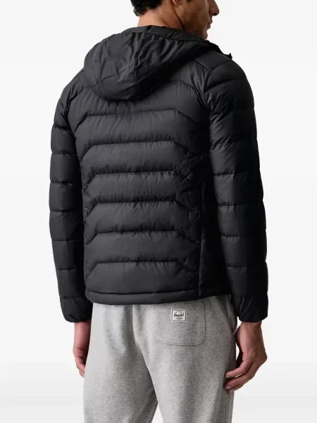 Geacă cu puf Jack Wolfskin cu glugă negru