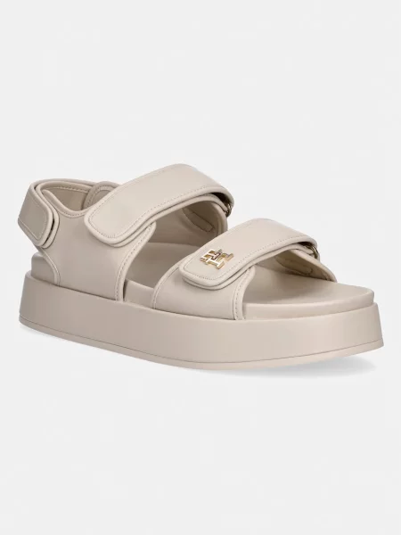 Tommy Hilfiger De piele sandale bej