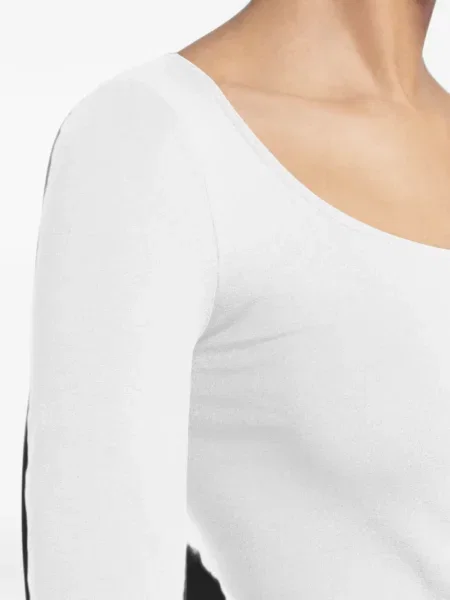 Lung top Wolford tricotate alb