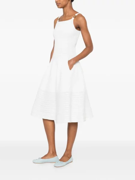 Rochie midi Maje tricotate cu bretele alb