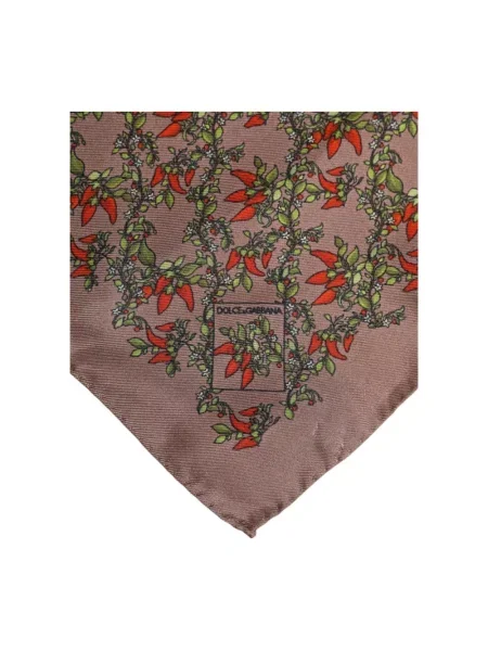 Jedwabna szal Dolce And Gabbana brązowa