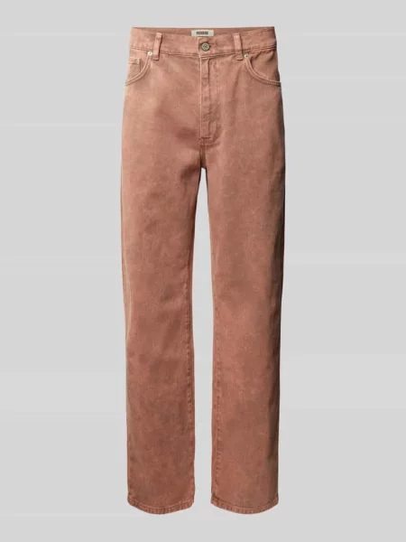Jeansy o kroju baggy fit z 5 model ‘Leroy’ Woodbird beżowe