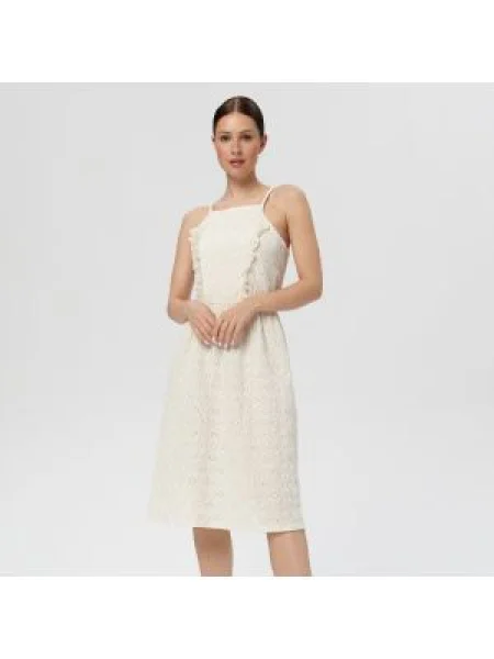 Sinsay Midi šaty Krémová