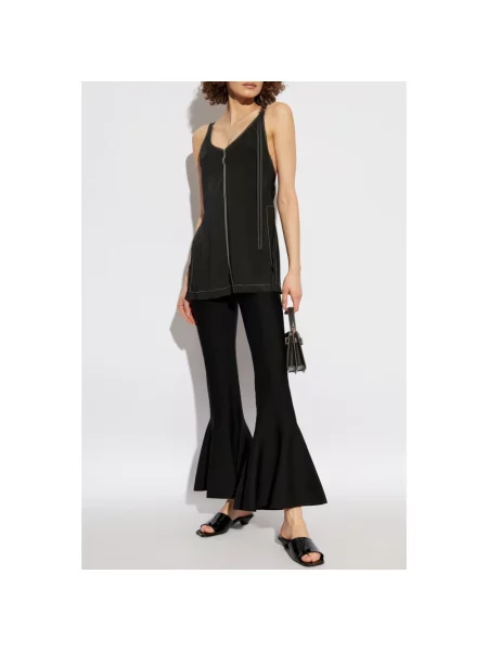 Lniany top Sportmax czarny