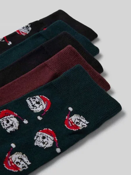 Skarpety z detalem z logo w zestawie 5 szt. model ‘XMAS SKULL’ Jack&jones