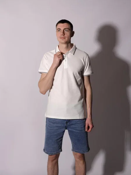 Поло LUMO віскоза/поліестер білий