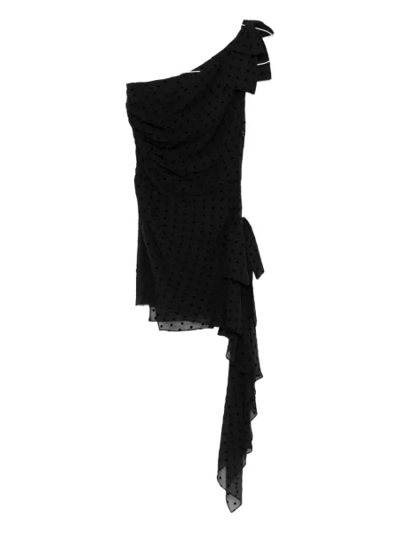 Rochie Alessandra Rich cu buline cu volane de costum negru
