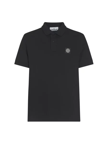 Koszulka polo Stone Island z kamieniami czarna