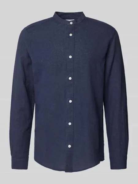 Koszula lniana o kroju slim fit ze stójką model ‘CAIDEN’ Only & Sons