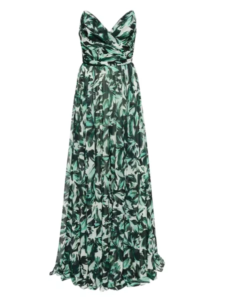 Rochie Amsale cu imagine fără bretele verde
