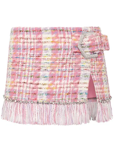 Mała mały spódnica mini Philipp Plein tweedowa różowa