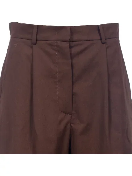 Lniane bermudy Weekend Max Mara brązowe