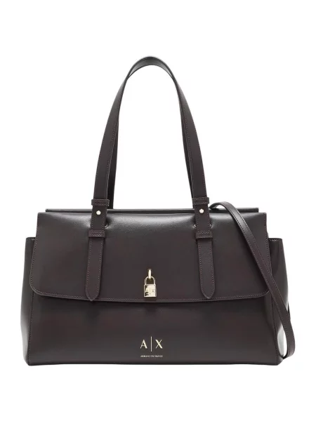Shopper kabelka Armani Exchange z ekologickej kože hnedá