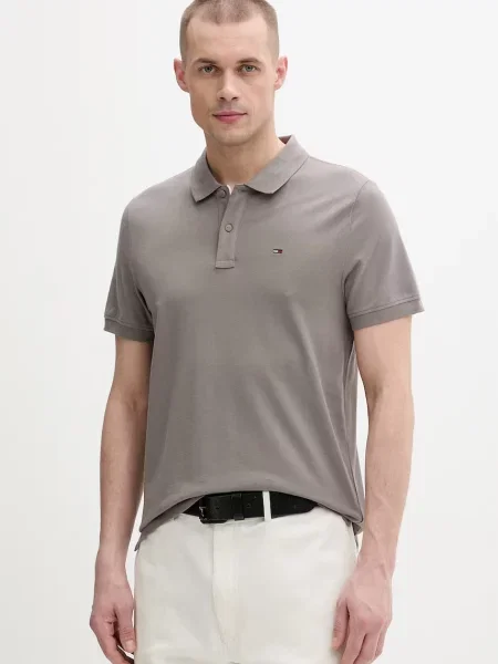 Koszulka polo w kroju regular fit model TJM SLIM PLACKET POLO EXT' Tommy Jeans brązowa