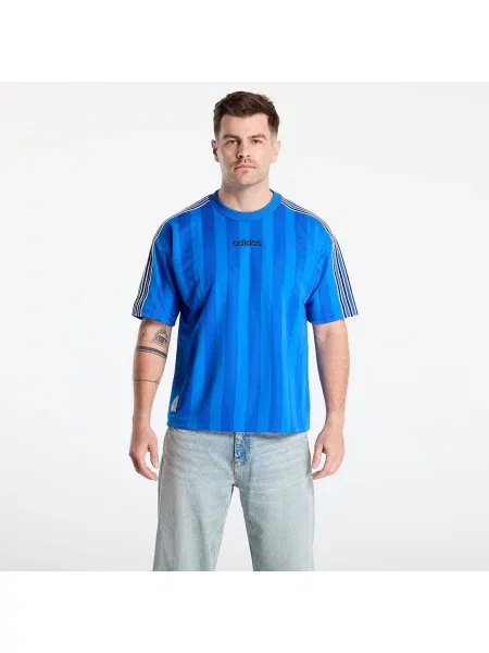 Tričko adidas Stripe Jersey Blue L modré