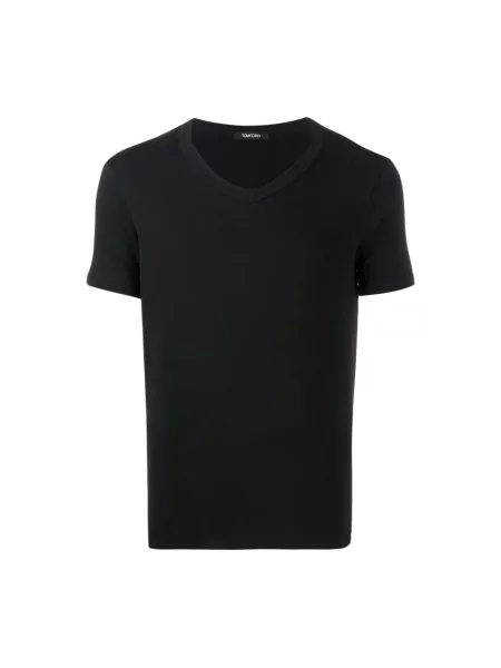 Koszulka Tom Ford z dekoltem w serek czarna