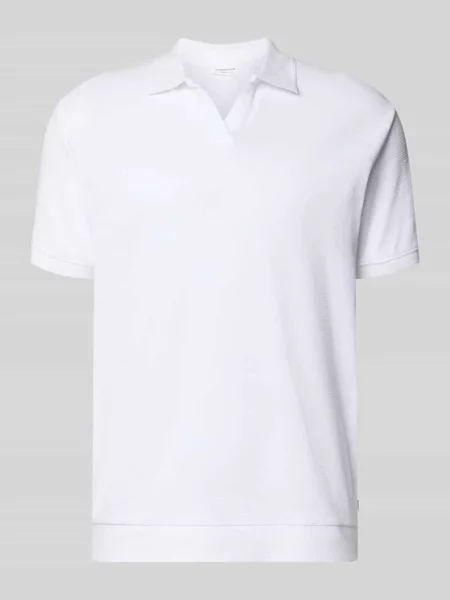 Koszulka polo o kroju comfort fit z dekoltem w serek Lindbergh białe
