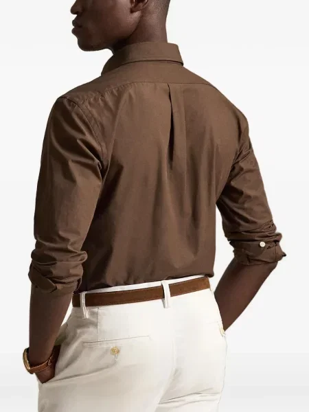 Scurt șapcă Polo Ralph Lauren cu broderie din jerseu maro