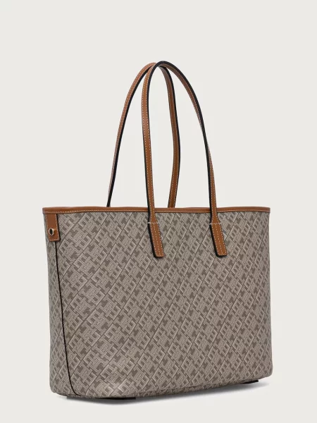 Tommy Hilfiger Torebka Th Monoplay Leather Tote jasny beżowy