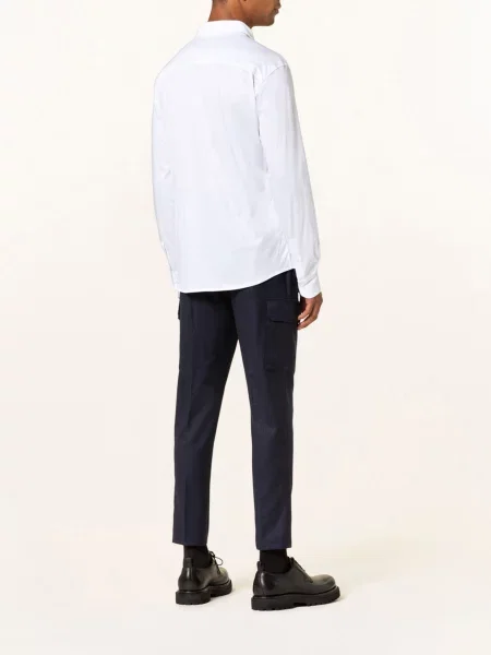 Artigiano Koszula Z Dżerseju Classic Fit weiss granatowa