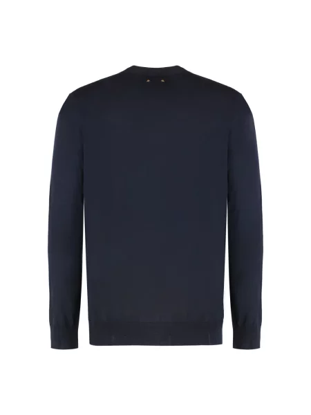 Sweter Golden Goose wełniany z logo niebieski