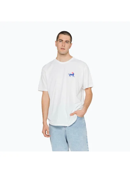 Tricou pentru bărbați Kaotiko Washed Elements Occult white alb