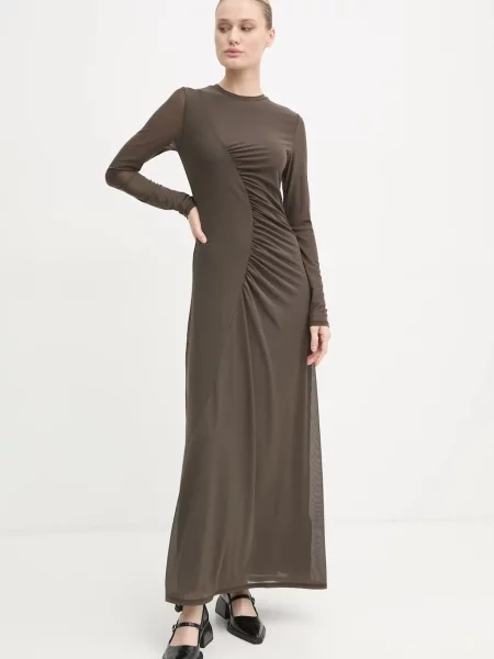 Samsoe Samsoe rochie SAANDREA maxi evazati maro