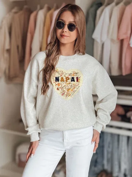 Bluza oversize z sercem SERDUCHOVA Dstreet szara