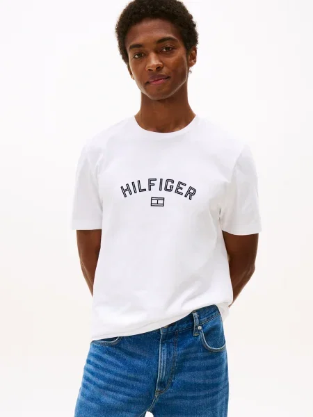 TOMMY HILFIGER Tricou albastru marin alb