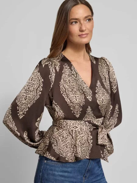 Bluzka w kroju regular fit z nadrukiem paisley na całej powierzchni model Rista' Neo Noir