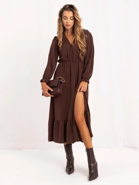 Midi haljina Italy Moda smeđa