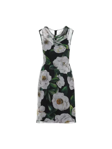 Jedwabna sukienka Dolce And Gabbana czarna