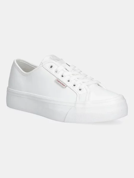 Маратонки Calvin Klein Jeans VULC FLATFORM LTH бяло