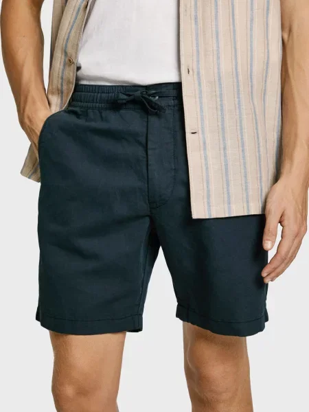 Льняные джинсовые шорты Pepe Jeans синие