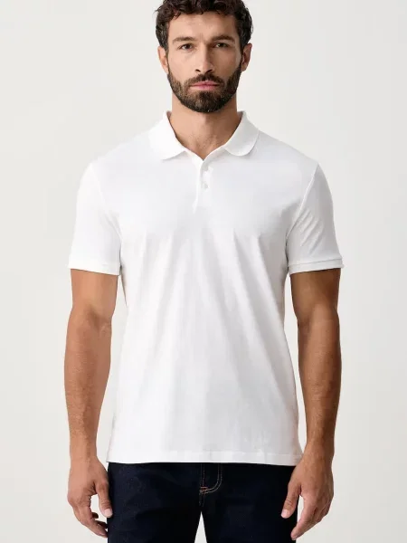 Tricou polo Calvin Klein Jeans alb