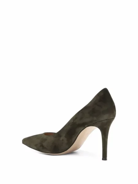 Pantofi cu toc Gianvito Rossi din piele de căprioară verde