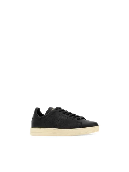 Sneakersy Tom Ford sznurowane skórzane czarne