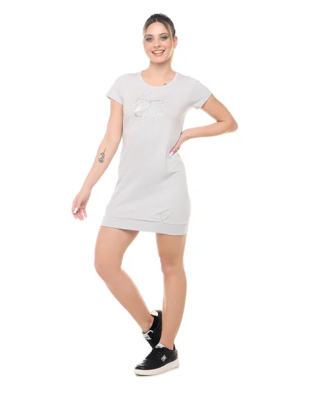 Sukienka maxi Leone Be Glam w stylu t-shirtu szara