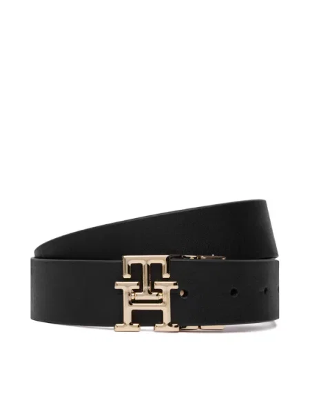 Tommy Hilfiger Curea Th Logo Rev Pebble negru