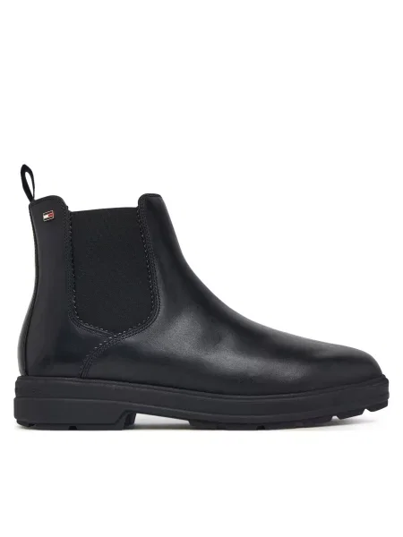 Kotníková obuv s elastickým prvkem Tommy Hilfiger Th Flag Outdoor Chelsea Boot černá