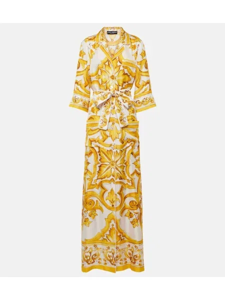 Jedwabna maksi sukienka maxi Dolce&gabbana garniturowa