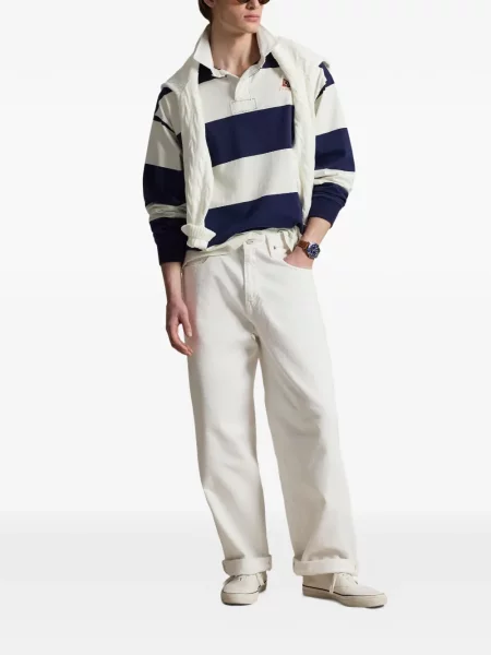 Șosete Polo Ralph Lauren cu model herringbone cu broderie plasă albastru