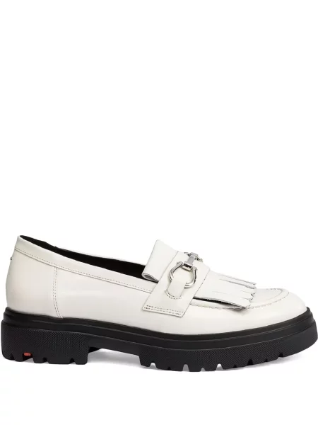 Pantofi loafer Lloyd cu franjuri din piele alb