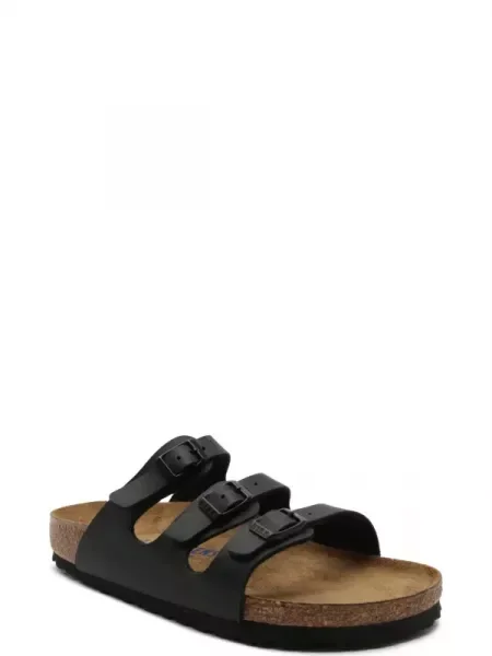 Birkenstock Papucs Florida bőr hozzáadásával fekete