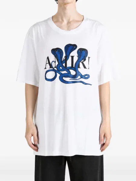Tricou Amiri cu imagine alb
