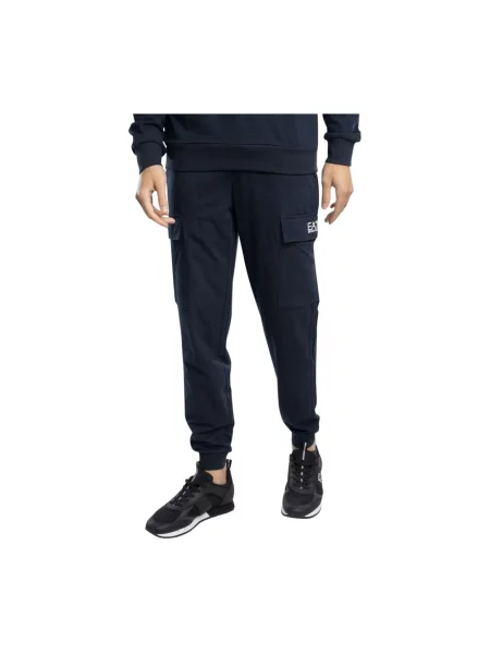 Spodnie cargo Ea7 Emporio Armani niebieskie