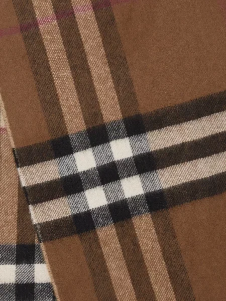 Kašmírový kostkovaný šál Burberry hnědý