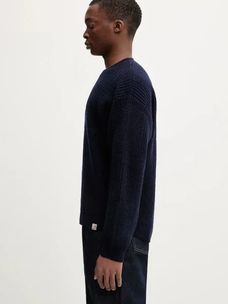 Πουλόβερ με προσθήκη μαλλιού Carhartt WIP Bishop Sweater ναυτικό μπλε