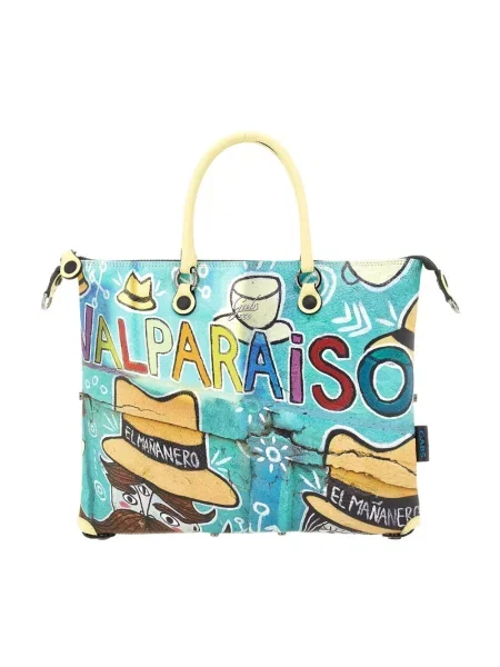 Wielobarwność torebka skórzana Gabs żółta