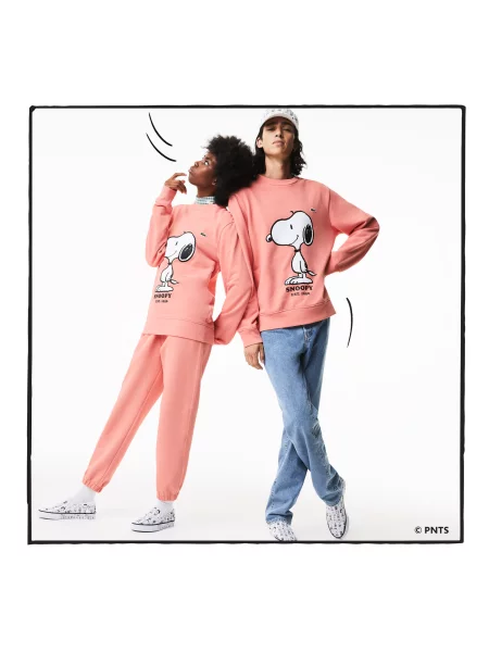 Lacoste толстовка унісекс X Peanuts рожева